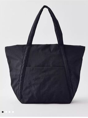 BAGGU cloud bag black over shoulder nylon tote with detachable inner pocket
